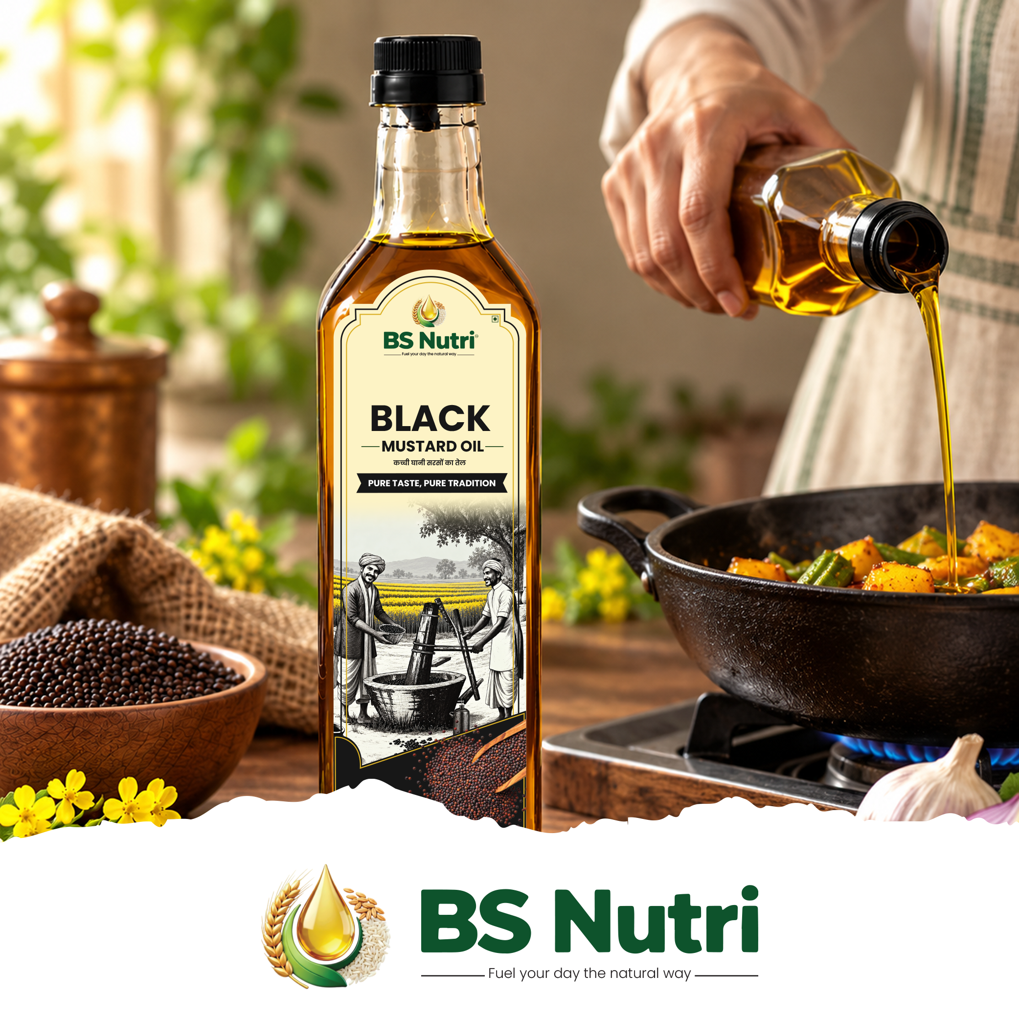 BS Nutri Black Mustard Oil Lifestyle Shoot