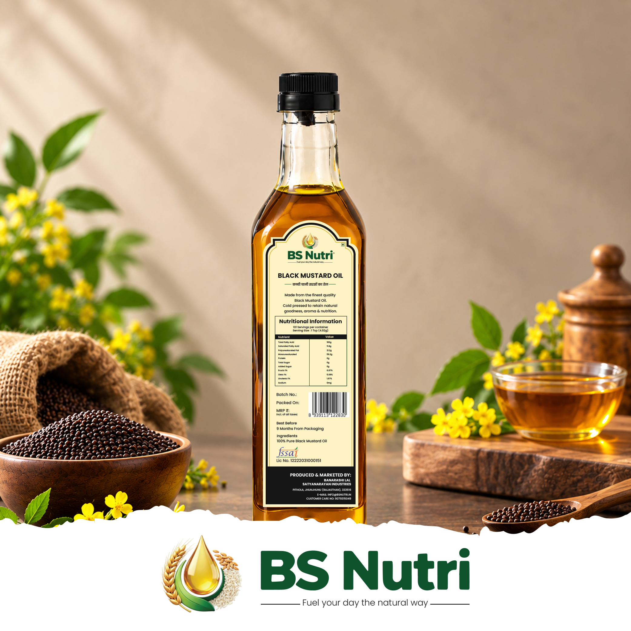 BS Nutri Organic Yellow Mustard Oil